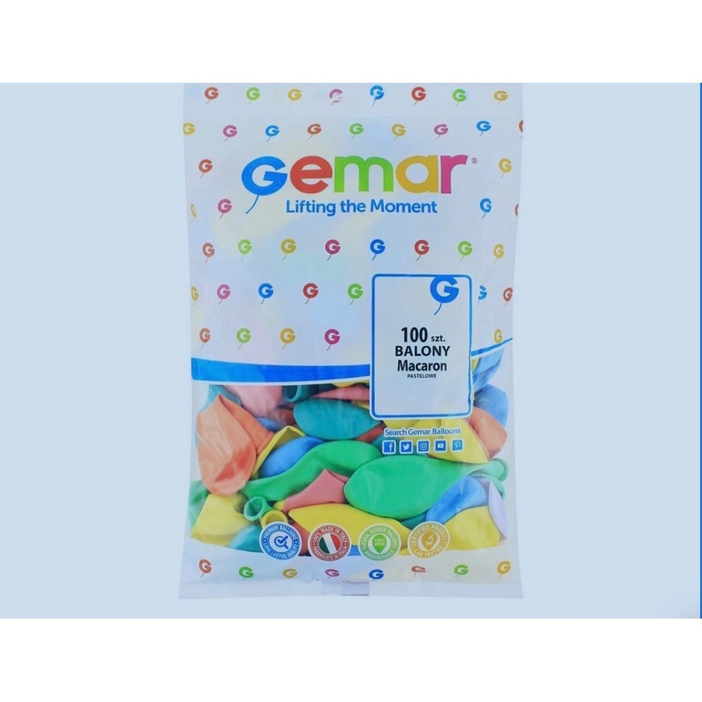 Gemar Balloons Bundle Unisex OS Multicolor New Macaron Classic 12in Pump 125+pc